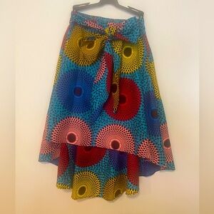 Shenbolen African Dashiki Skirt- Womens Small- African Wax Fabric- Artwork!